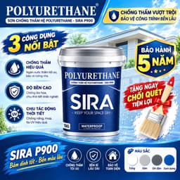 [1KG] Sơn Chống Thấm Tường Cũ, Vết Nứt, Sân Thượng SIRA P900 Chính Hãng 1