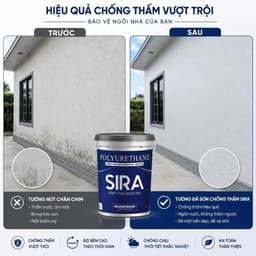 [1KG] Sơn Chống Thấm Tường Cũ, Vết Nứt, Sân Thượng SIRA P900 Chính Hãng 7