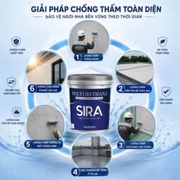 [1KG] Sơn Chống Thấm Tường Cũ, Vết Nứt, Sân Thượng SIRA P900 Chính Hãng 8