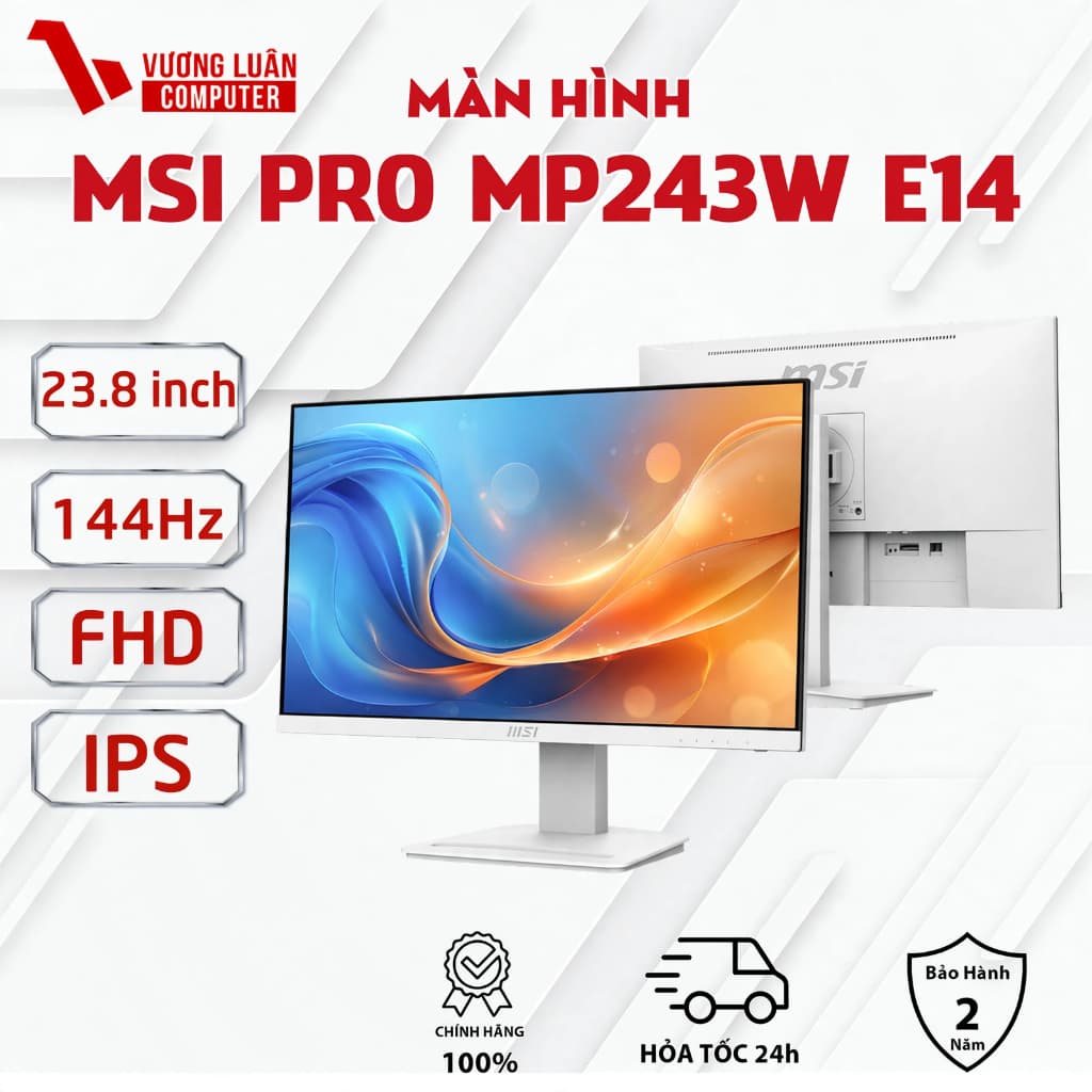 MÀN HÌNH VĂN PHÒNG MSI PRO MP243W E14 23.8inch IPS FHD 144Hz