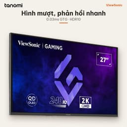 Màn hình gaming ViewSonic XG2738-2K-OLED 27 inch 240Hz 0.03ms GTG QD-OLED chơi game FPS G-Sync compatible 6