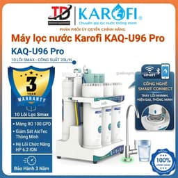 Máy Lọc Nước Để Gầm KAROFI KAQ-U96 PRO, 10 Lõi Cao Cấp, Vòi Led Điện Tử, Kết Nối Wifi, BH Tại Nhà 3 Năm 1
