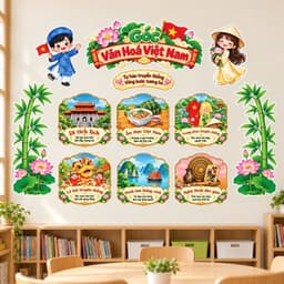 Bộ tranh Góc Văn Hoá Việt Nam - trang dán tường trang trí lớp học mầm non, tiểu học (F433) 4