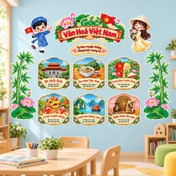 Bộ tranh Góc Văn Hoá Việt Nam - trang dán tường trang trí lớp học mầm non, tiểu học (F433) 3
