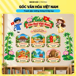 Bộ tranh Góc Văn Hoá Việt Nam - trang dán tường trang trí lớp học mầm non, tiểu học (F433) 1