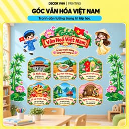 Bộ tranh Góc Văn Hoá Việt Nam - trang dán tường trang trí lớp học mầm non, tiểu học (F433) 2
