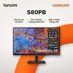 Màn hình đồ hoạ Samsung ViewFinity S8 S80PB LS27B800PXEXXV 27 inch IPS 4K 60Hz USB-C 90W Cổng LAN 1