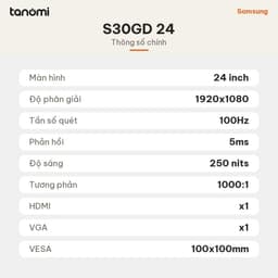 Màn hình văn phòng Samsung Essential S3 LS24D300GAEXXV 24 inch IPS Full HD 100Hz HDMI và VGA làm việc 7