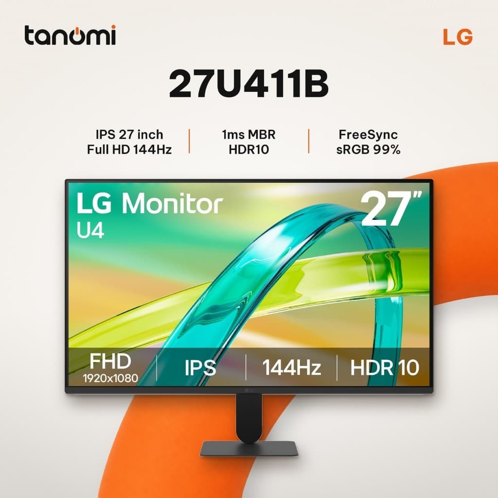 Màn hình văn phòng LG 27U411B-B 27 inch IPS Full HD 144Hz HDR10 làm việc học tập FreeSync giải trí