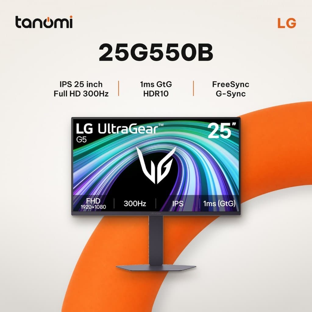 Màn hình gaming LG UltraGear 25G550B-B 24.5 inch IPS Full HD 300Hz 1ms GtG G-Sync compatible chơi game FPS