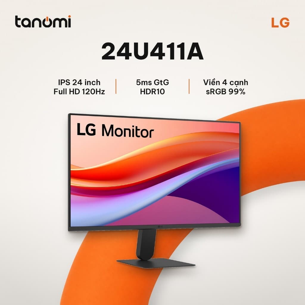 Màn hình văn phòng LG 24U411A-B 23.8 inch IPS Full HD 120Hz Viền mỏng 4 cạnh HDR10 làm việc học tập