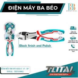 Kềm mũi trượt kích thước 6'', 8'', 10'' đen bóng TOTAL - THT118062 - THT118082 - THT118102 1
