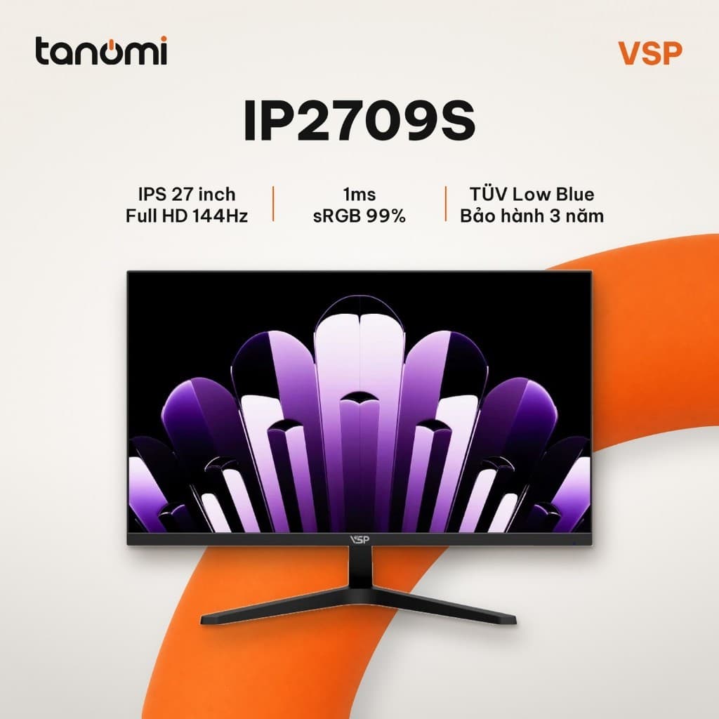 Màn hình văn phòng VSP IP2709S IPS Full HD 27 inch 144Hz TÜV Low Blue Light làm việc học tập bảo vệ mắt