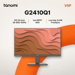 Màn hình văn phòng 2K VSP G2410Q1 23.8 inch IPS 100Hz 2K QHD Loa kép 2x3W làm việc thiết kế FreeSync 1