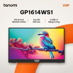 Màn hình di động VSP GP1614WS1 IPS WUXGA 16 inch 144Hz USB-C mở rộng màn hình laptop mỏng nhẹ 0.6 kg 1