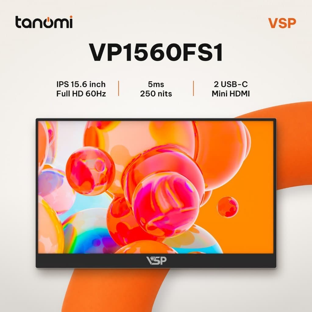 Màn hình di động VSP VP1560FS1 IPS Full HD 60Hz 15.6 inch USB-C mở rộng màn hình laptop mỏng nhẹ