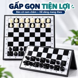 Bộ Cờ Vua Nam Châm Gập Gọn 31.5cm Cao Cấp Tặng 2 Quân Hậu Đồ Chơi Trí Tuệ Phát Triển Tư Duy Cho Bé 6