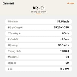 Màn hình di động Arzopa Dual Screen AR-E1 IPS Full HD 60Hz 2 màn 15.6 inch USB-C màn hình kép sRGB 100 3