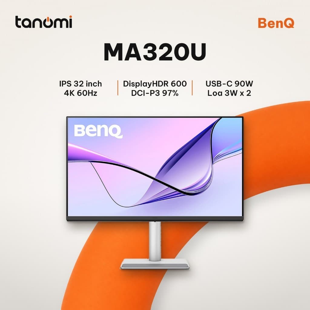 Màn hình đồ hoạ BenQ MA320U 31.5 inch IPS 4K 60Hz DisplayHDR 600 dùng MacBook thiết kế chỉnh ảnh