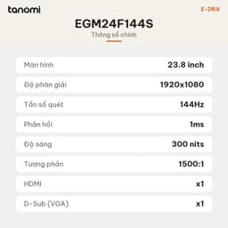 Màn hình gaming E-DRA EGM24F144S 23.8 inch IPS Full HD 144Hz 1ms chơi game 99 sRGB bảo hành 2 năm 6