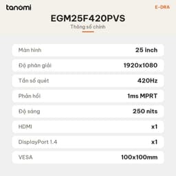 Màn hình gaming E-DRA EGM25F420PVS 25 inch Fast IPS Full HD 420Hz 1ms MPRT chơi game FPS esports 4