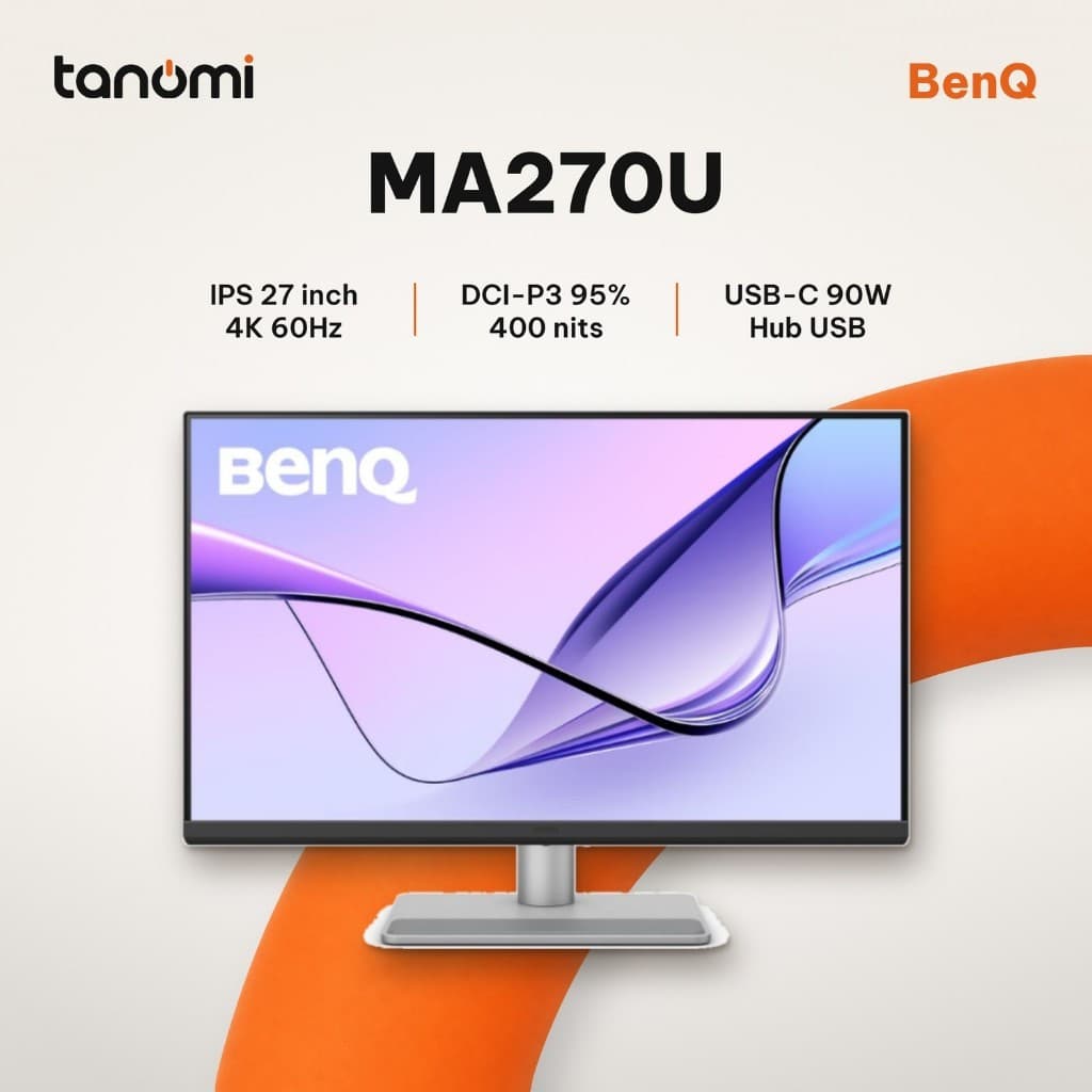 Màn hình đồ hoạ BenQ MA270U IPS 60Hz 4K 27 inch USB-C 90W dùng MacBook thiết kế chỉnh ảnh hub USB-C