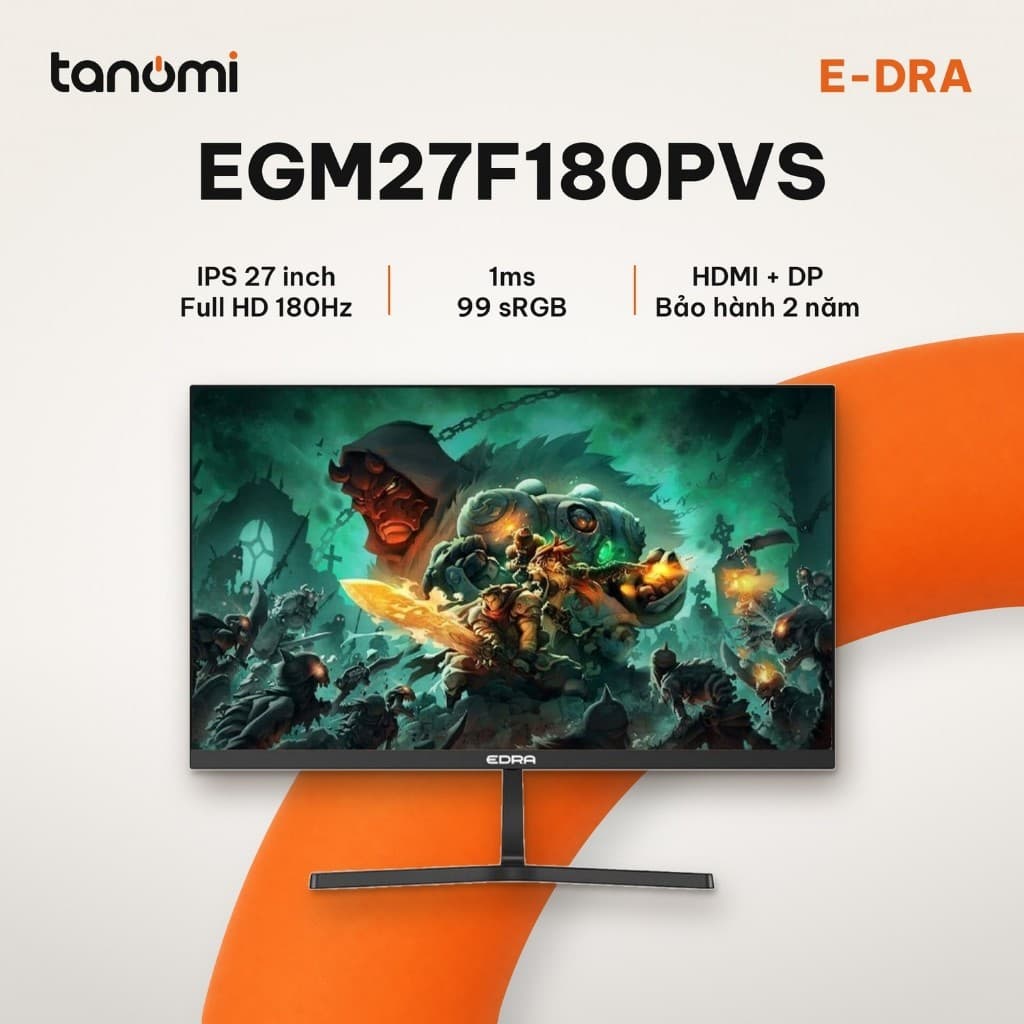 Màn hình gaming E-DRA EGM27F180PVS 27 inch IPS Full HD 180Hz 1ms chơi game 99 sRGB bảo hành 2 năm