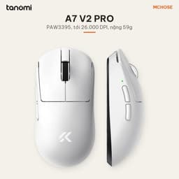Chuột gaming không dây MCHOSE A7 V2 Pro HW-A7V2-2 3 chế độ kết nối nhẹ 59g cảm biến PAW3395 DPI 26.000 8K Trắng 2
