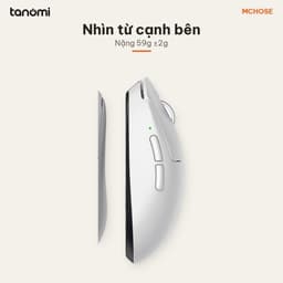 Chuột gaming không dây MCHOSE A7 V2 Pro HW-A7V2-2 3 chế độ kết nối nhẹ 59g cảm biến PAW3395 DPI 26.000 8K Trắng 4