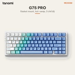 Bàn phím cơ không dây MCHOSE G75 Pro G75-12A 3 chế độ kết nối Gasket Hot-swap RGB keycap PBT Trắng tuyết 2