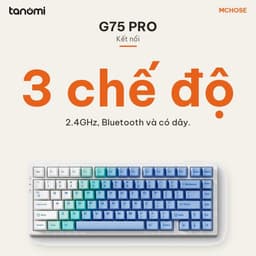 Bàn phím cơ không dây MCHOSE G75 Pro G75-12A 3 chế độ kết nối Gasket Hot-swap RGB keycap PBT Trắng tuyết 5