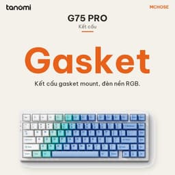 Bàn phím cơ không dây MCHOSE G75 Pro G75-12A 3 chế độ kết nối Gasket Hot-swap RGB keycap PBT Trắng tuyết 6