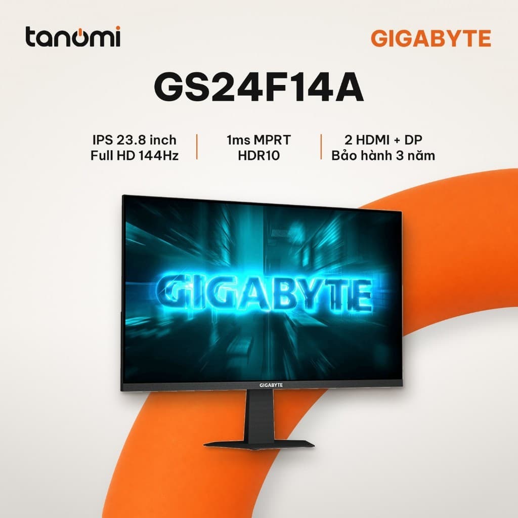 Màn hình gaming Gigabyte GS24F14A 23.8 inch IPS Full HD 144Hz OC 175Hz 1ms MPRT chơi game HDR10
