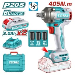 Máy siết buloong 405Nm dùng pin 20V, không chổi than, đầu siết vuông 1/2'' TOTAL - TWLI20451 2