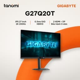 Màn hình gaming Gigabyte G27Q20T 27 inch SuperSpeed IPS 2K 200Hz 0.5ms GtG chơi game FPS HDR10 FreeSync Premium 1