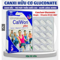 CalWon Plus (hộp 30v )Bổ Sung Canxi Hữu cơ, Magie,Vitamin D3,K2-Mk7 Cho Mẹ Bầu,Sau Sinh,Người Loãng Xương< BUN BUN SHOP 1