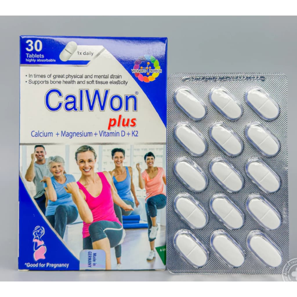 CalWon Plus (hộp 30v )Bổ Sung Canxi Hữu cơ, Magie,Vitamin D3,K2-Mk7 Cho Mẹ Bầu,Sau Sinh,Người Loãng Xương< BUN BUN SHOP