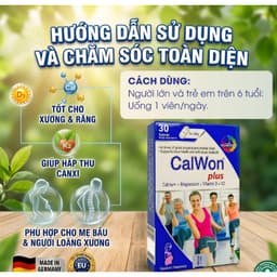 CalWon Plus (hộp 30v )Bổ Sung Canxi Hữu cơ, Magie,Vitamin D3,K2-Mk7 Cho Mẹ Bầu,Sau Sinh,Người Loãng Xương< BUN BUN SHOP 5