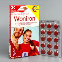 Woniron (Hộp 30 viên) Sắt Hữu Cơ Bislycinate, Acid Folic Cho Mẹ Bầu, Người Thiếu Máu Do Thiếu Sắt< BUN BUN SHOP 4
