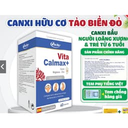 VITA CALMAX+ (60 viên) Canxi Tảo Biển Đỏ Cho Mẹ Bầu, Cho Trẻ Giai Đoạn Phát Triển, Người Loãng Xương< BUN BUN SHOP 6