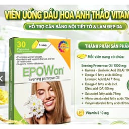 EPOWON  (HỘP 30V ) Viên Uống Tinh Dầu Hoa Anh Thảo Vitamin E. Hỗ Trợ Cân Bằng Nội Tiết Tố Nữ & Làm Đẹp Da< BUN BUN SHOP 6