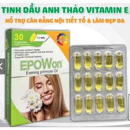 EPOWON  (HỘP 30V ) Viên Uống Tinh Dầu Hoa Anh Thảo Vitamin E. Hỗ Trợ Cân Bằng Nội Tiết Tố Nữ & Làm Đẹp Da< BUN BUN SHOP 1