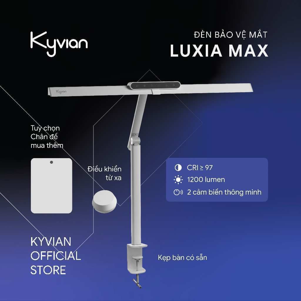 Kyvian Đèn Bàn Làm Việc Bảo Vệ Mắt Luxia Max V2 24W 1200 Lumen CRI >97 Điều Khiển Từ Xa 2 Cảm Biến Thông Minh by Velix
