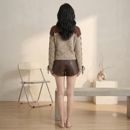 Quần short da nữ đẹp chất da cao cấp cạp cao ôm eo có túi dáng basic, quần đùi nữ khóa kéo trước tôn dáng năng động 622 3