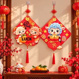 ộ Đôi Dây Treo Trang Trí Tết 2027 Dán Cửa Hình Dê May Mắn, Phúc Lộc Tài, Câu Đối Chúc Mừng Năm Mới 7