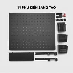 Bảng Treo Đồ HyperWork PG02 Lắp Bàn Làm Việc - Thép Tĩnh Điện 520x420mm - Kèm 14 Phụ Kiện Gọn Gàng 5