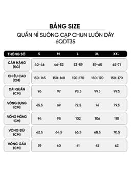Quần dài nữ CARDINA chất liệu nỉ suông cạp chun luồn dây 6QDT35 2