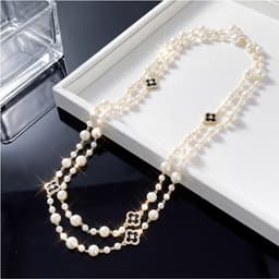 Dây Chuyền Ngọc 2 Tầng Phong Cách Sang Trọng, Thanh Lịch – Phụ Kiện Phối Áo Dài, Váy Đầm, Đi Tiệc 7