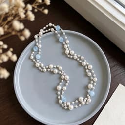 Dây Chuyền Ngọc 2 Tầng Phong Cách Sang Trọng, Thanh Lịch – Phụ Kiện Phối Áo Dài, Váy Đầm, Đi Tiệc 8