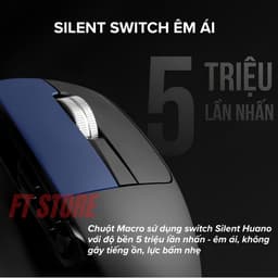 Chuột Không Dây HyperWork Macro MS02 - Kết Nối Bluetooth & Wireless 2.4G, Pin siêu khủng- Chính Hãng 4